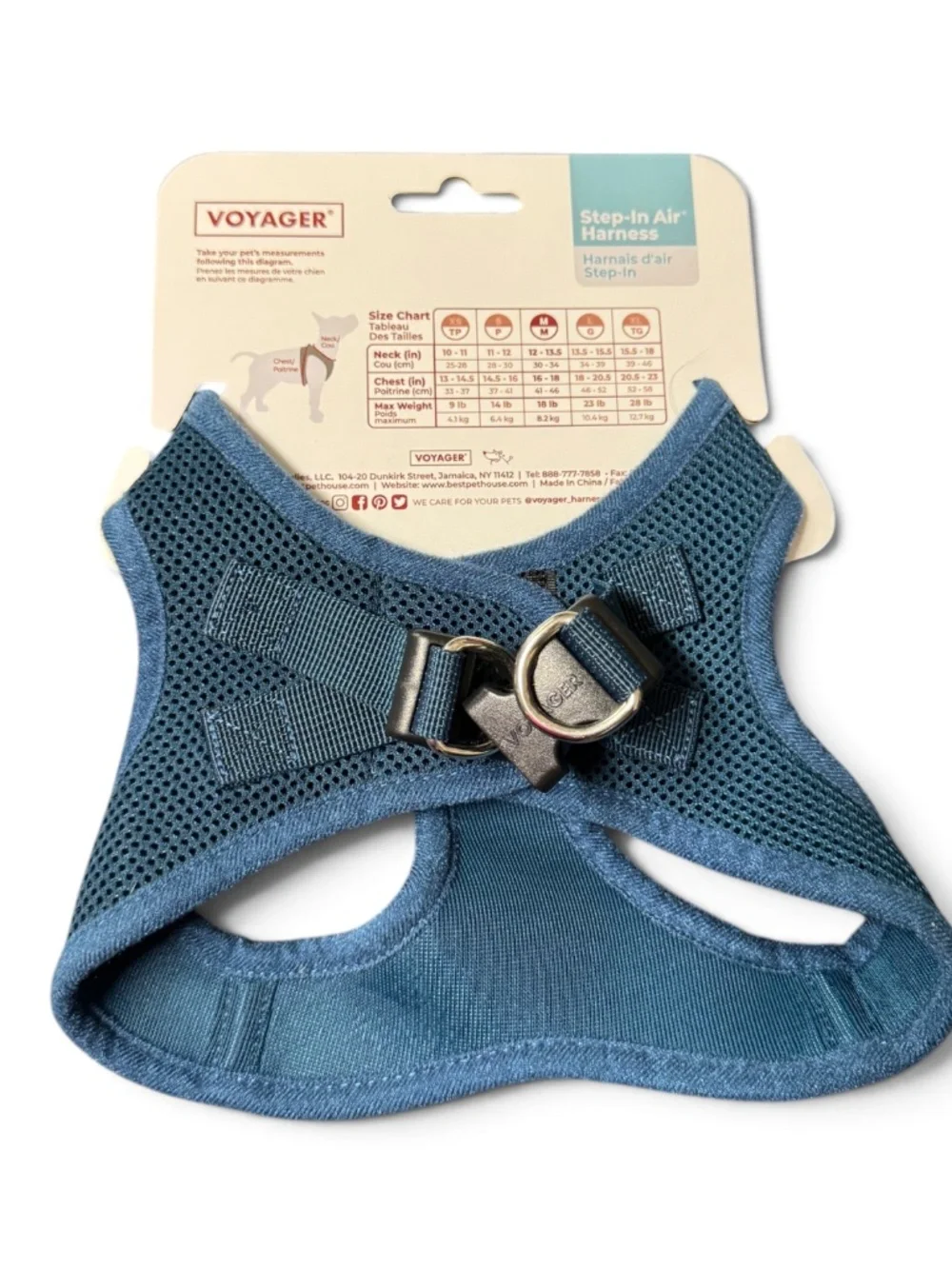 Voyager Step In Air Mesh Dog Harness Medium Navy Blue NWT